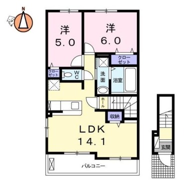 サザンコート A 201の間取り図