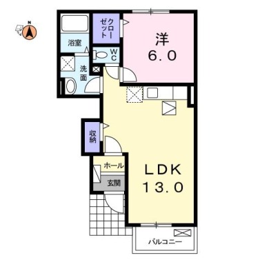 サザンコート B 102の間取り図