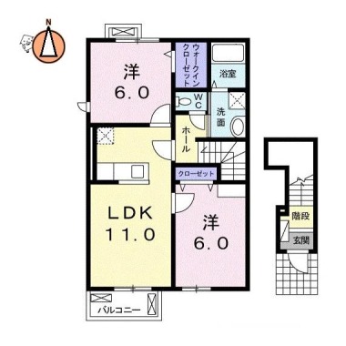 サザンコート B 201の間取り図