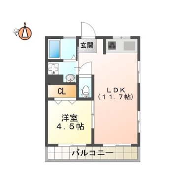 中吉野町 マンション 1LDK 301の間取り図