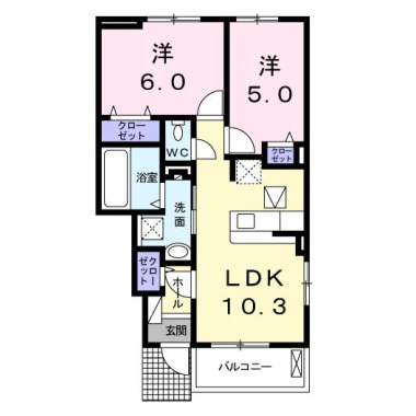グランレジデンス 国府 AーII 105の間取り図