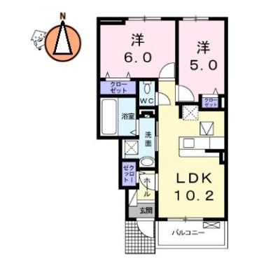 グランレジデンス 国府 AーIII 105の間取り図