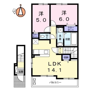 グランレジデンス 国府 AーIII 201の間取り図