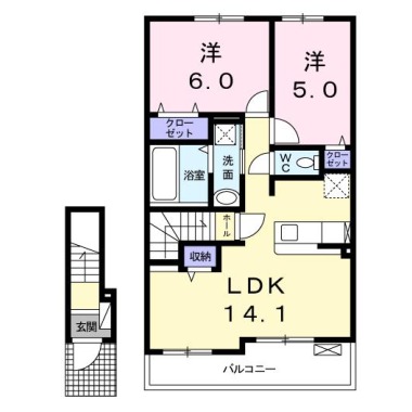 グランレジデンス 国府 AーIII 202の間取り図