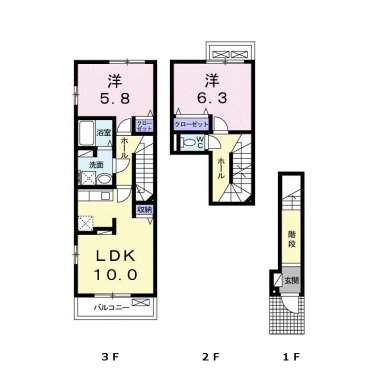 コロレ 西新町 201の間取り図