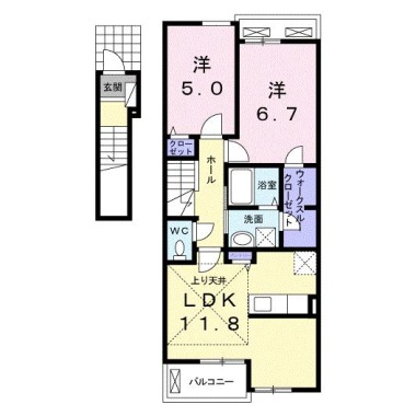 ピュア・エレガンス II 202の間取り図