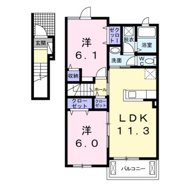 センターポイント II 202の間取り図