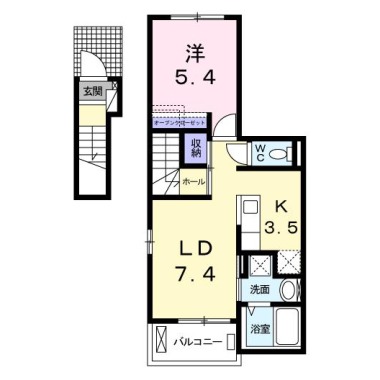 アルカンシエル北島 206の間取り図