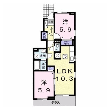 グランピアス笹木野 1 101の間取り図