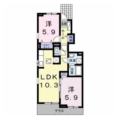 グランピアス笹木野 1 105の間取り図