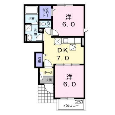 メゾン コンソラトゥールIIB 105の間取り図