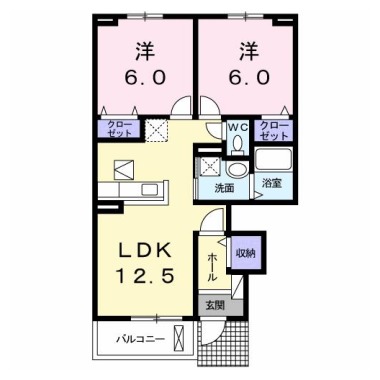 ベネヴォレンテA 102の間取り図