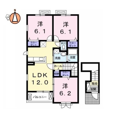 ベネヴォレンテA 201の間取り図