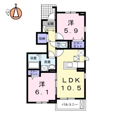 ベネヴォレンテB 101の間取り図