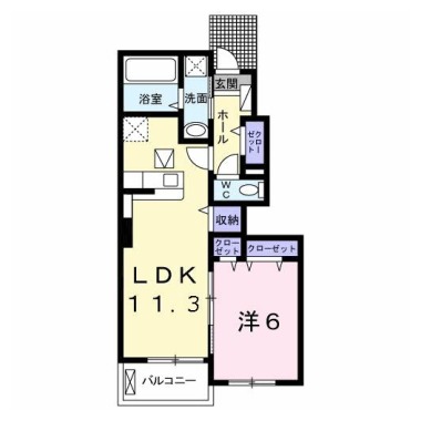 リバーサイドテラス I 102の間取り図