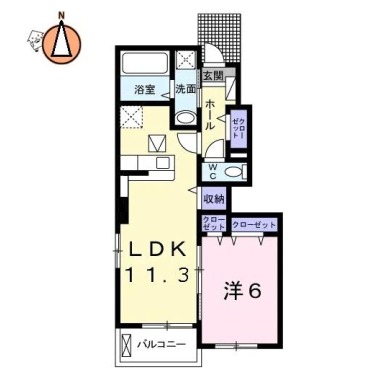 リバーサイドテラス I 105の間取り図