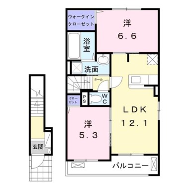 カーサ鳴門 202の間取り図