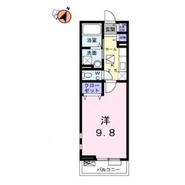 セレノ城南B 202の間取り図