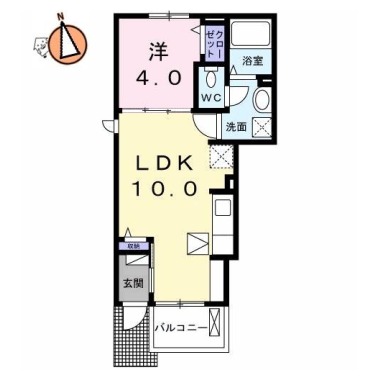 メゾン・ド・KOU A 101の間取り図