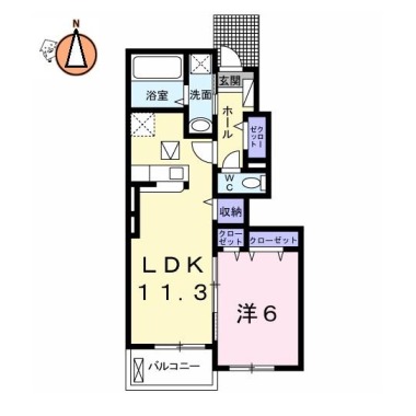 ミライエ沖浜I 102の間取り図
