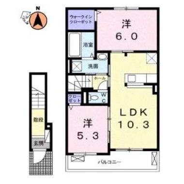 ミライエ沖浜II 202の間取り図