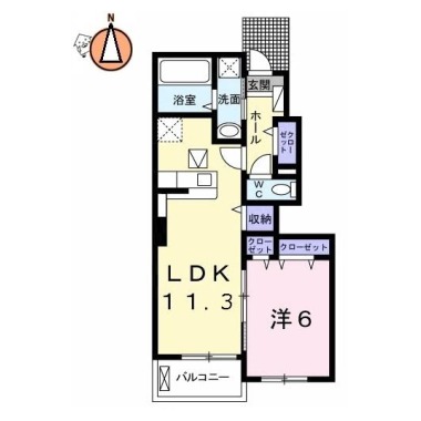 ハイソラーレ I 102の間取り図