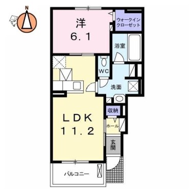 リヒト・コオリ 弐 102の間取り図
