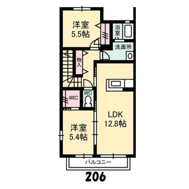 シャーメゾンエピナールIII番館 C206の間取り図