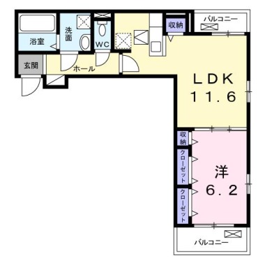 FLAT YーIII 102の間取り図