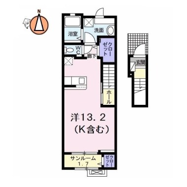 JadeHouse庄町 A 203の間取り図