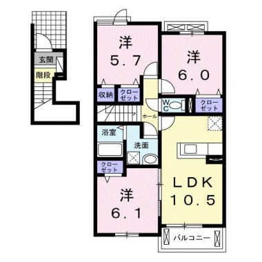 ヒビキ 203の間取り図