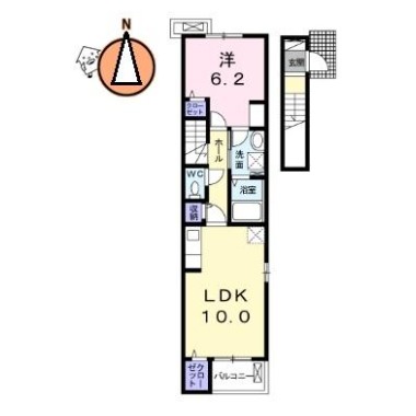 シーズ蔵本 201の間取り図