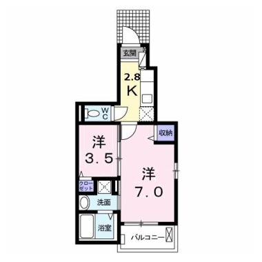 カゼッタ ドゥーエ 101の間取り図