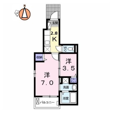 カゼッタ ドゥーエ 103の間取り図