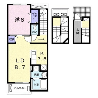 カゼッタ ドゥーエ 302の間取り図