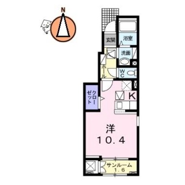 コッティ クワハラIV 101の間取り図