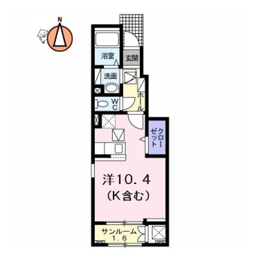 コッティ クワハラIV 102の間取り図