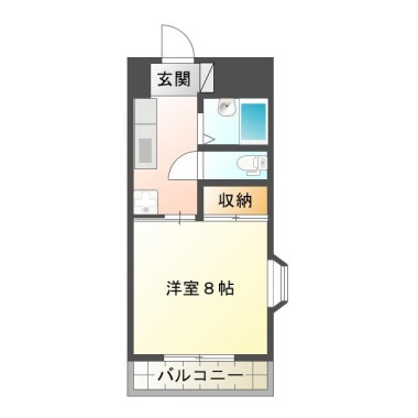 庄町 マンション 1K 201の間取り図