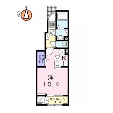 JadeHouse庄町 B 103の間取り図