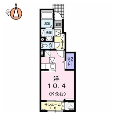 JadeHouse庄町 B 105の間取り図