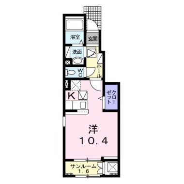 JadeHouse庄町 B 107の間取り図