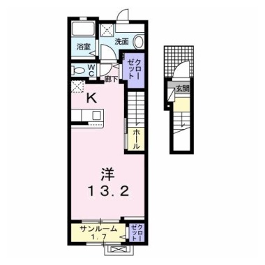 JadeHouse庄町 B 205の間取り図