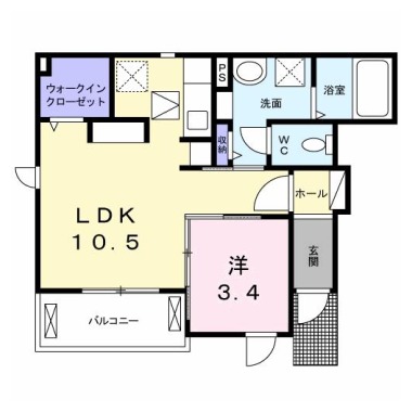 JadeHouse庄町 C 101の間取り図