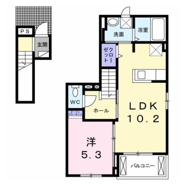 ゴールドハウス II 201の間取り図