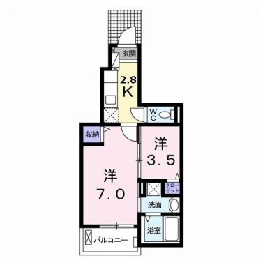 マリオ北島 B 102の間取り図