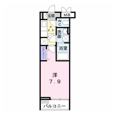 マリオ北島 D 102の間取り図