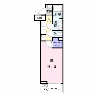 マリオ北島 D 301の間取り図
