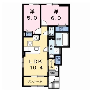 ボヌールメゾンA 101の間取り図