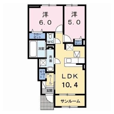 ボヌールメゾンA 103の間取り図