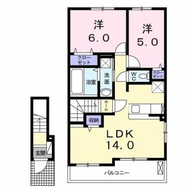 ボヌールメゾンB 203の間取り図